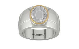 Goldcap Ceylon White Sapphire Ring Rare Quality (R1)