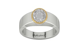 GoldCap Ceylon White Sapphire Ring Rare Quality (R10)