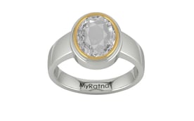 Goldcap Ceylon White Sapphire Ring Rare Quality (R3)