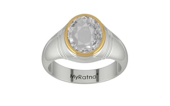 GoldCap Ceylon White Sapphire Ring Rare Quality (R7)