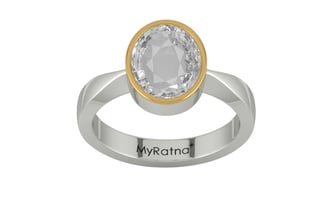 GoldCap Ceylon White Sapphire Ring Rare Quality (R9)