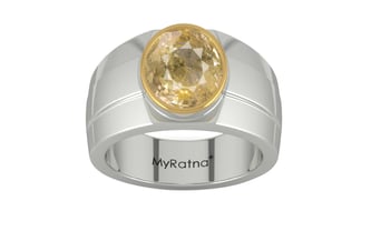 Goldcap Ceylon Yellow Sapphire Ring Fine Quality (R1)