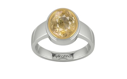 Goldcap Ceylon Yellow Sapphire Ring Fine Quality (R3)