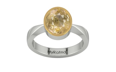 GoldCap Ceylon Yellow Sapphire Ring Fine Quality (R9)
