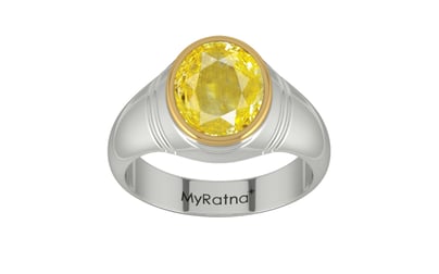 GoldCap Ceylon Yellow Sapphire Ring Limited Quality (R7)
