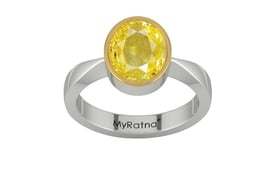 GoldCap Ceylon Yellow Sapphire Ring Limited Quality (R9)
