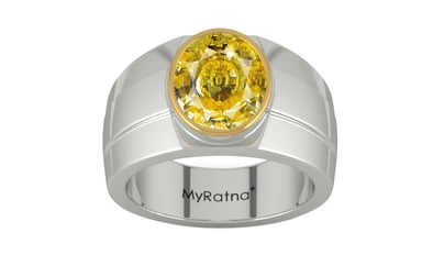 Goldcap Ceylon Yellow Sapphire Ring Rare Quality (R1)