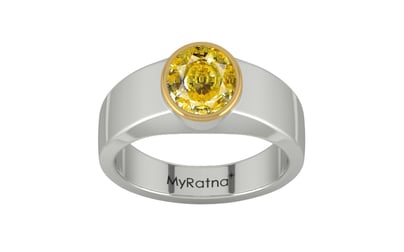 GoldCap Ceylon Yellow Sapphire Ring Rare Quality (R10)