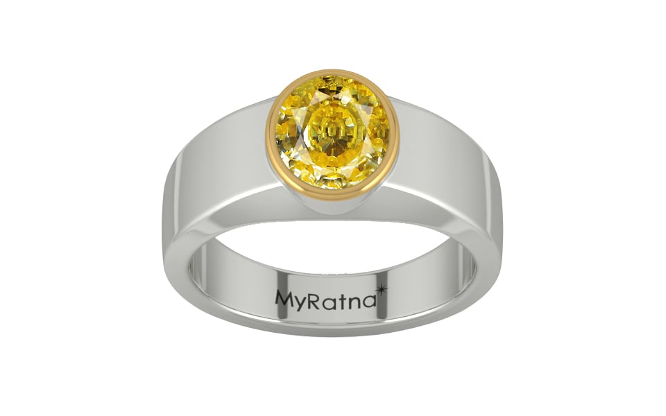 GoldCap Ceylon Yellow Sapphire Ring Rare Quality (R10)