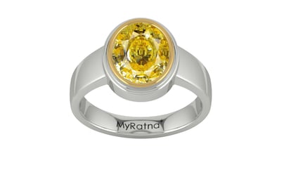 Goldcap Ceylon Yellow Sapphire Ring Rare Quality (R3)