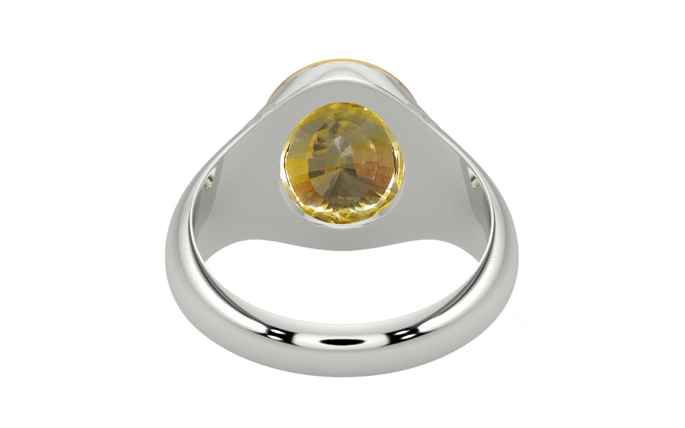 GoldCap Ceylon Yellow Sapphire Ring Rare Quality (R7)