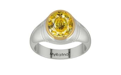 GoldCap Ceylon Yellow Sapphire Ring Rare Quality (R7)