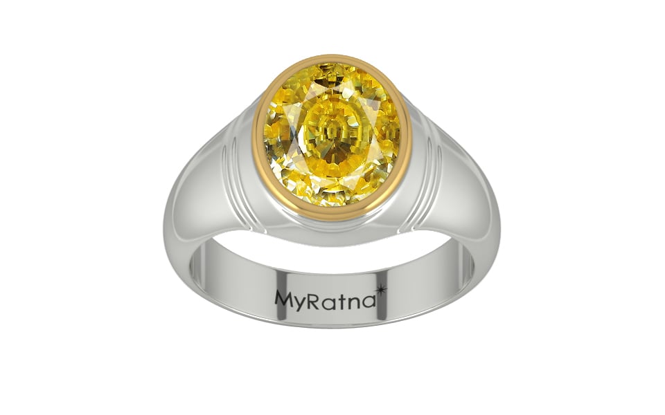 GoldCap Ceylon Yellow Sapphire Ring Rare Quality (R7)