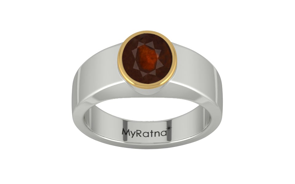 GoldCap Hessonite Garnet Ring Fine Quality (R10)