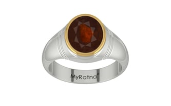 GoldCap Hessonite Garnet Ring Fine Quality (R7)