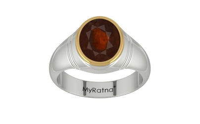 GoldCap Hessonite Garnet Ring Fine Quality (R7)
