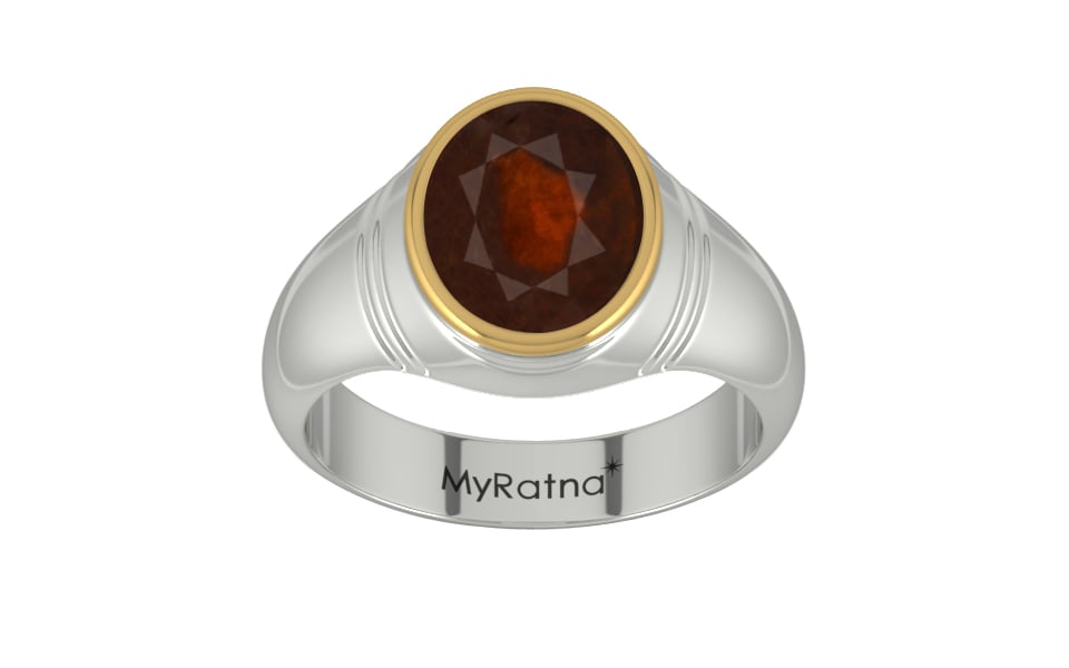 GoldCap Hessonite Garnet Ring Fine Quality (R7)