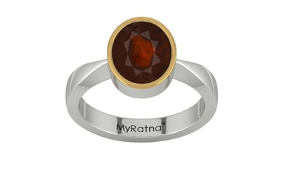 GoldCap Hessonite Garnet Ring Fine Quality (R9)