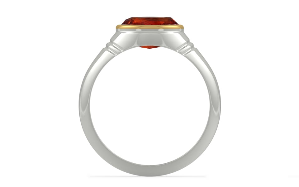 GoldCap Hessonite Garnet Ring Rare Quality (R7)