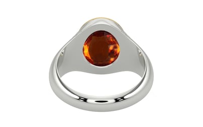 GoldCap Hessonite Garnet Ring Rare Quality (R7)