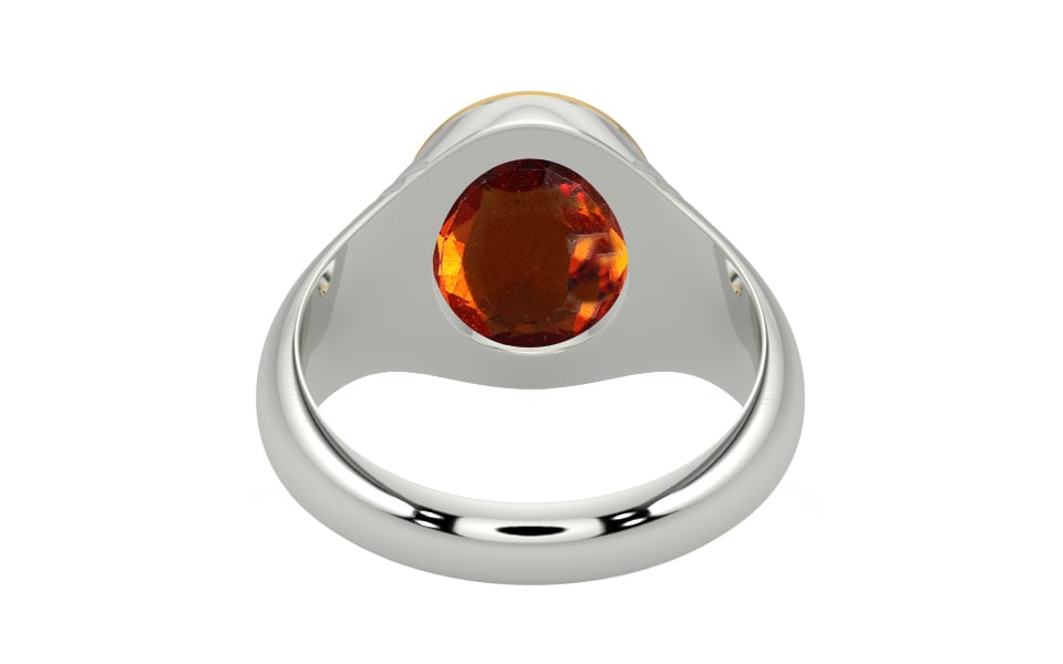 GoldCap Hessonite Garnet Ring Rare Quality (R7)