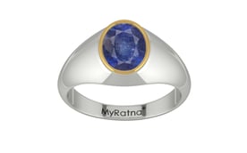Goldcap Thailand Blue Sapphire Ring Fine Quality (R12)