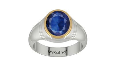 Goldcap Thailand Blue Sapphire Ring Limited Quality (R7)