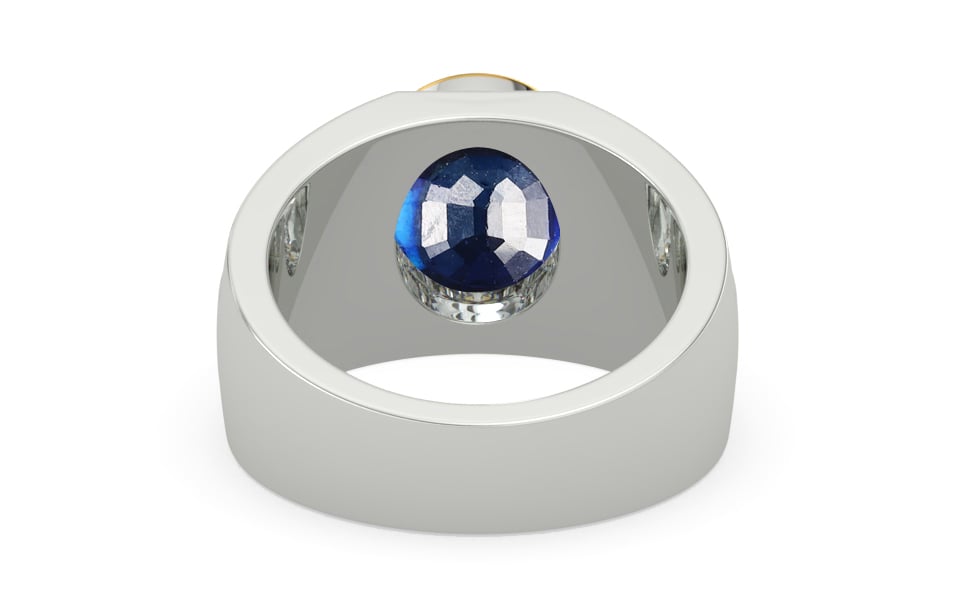 Goldcap Thailand Blue Sapphire Ring Rare Quality (R1)