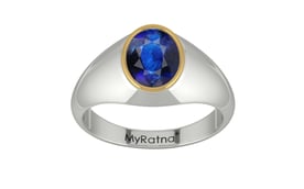 Goldcap Thailand Blue Sapphire Ring Rare Quality (R12)