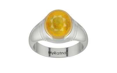 Goldcap Thailand Yellow Sapphire Ring Fine Quality (R7)