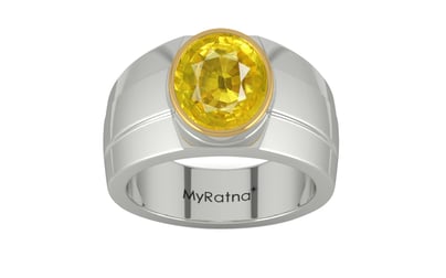 Goldcap Thailand Yellow Sapphire Ring Limited Quality (R1)