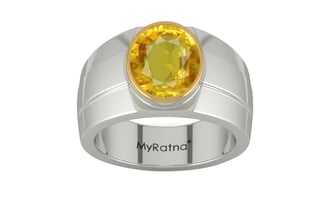 Goldcap Thailand Yellow Sapphire Ring Rare Quality (R1)