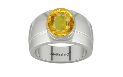 Goldcap Thailand Yellow Sapphire Ring Rare Quality (R1)