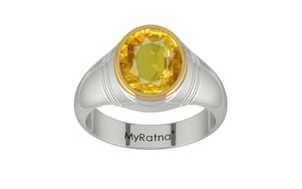 Goldcap Thailand Yellow Sapphire Ring Rare Quality (R7)