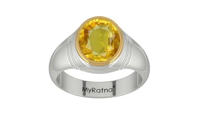 Goldcap Thailand Yellow Sapphire Ring Rare Quality (R7)