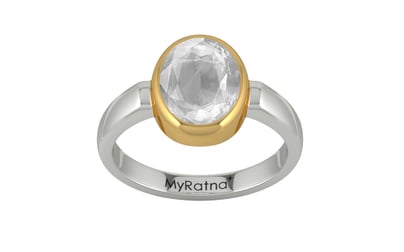 Goldcollet Ceylon White Sapphire Ring Limited Quality (R6)