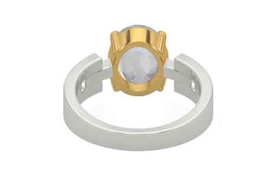 GoldCollet Ceylon White Sapphire Ring Limited Quality (R8)