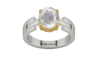 GoldCollet Ceylon White Sapphire Ring Limited Quality (R8)