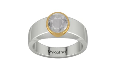 GoldCollet Ceylon White Sapphire Ring Prime Quality (R10)