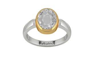 Goldcollet Ceylon White Sapphire Ring Rare Quality (R6)