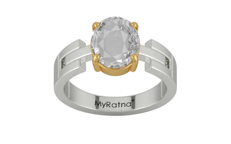 GoldCollet Ceylon White Sapphire Ring Rare Quality (R8)