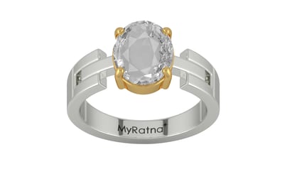 GoldCollet Ceylon White Sapphire Ring Rare Quality (R8)