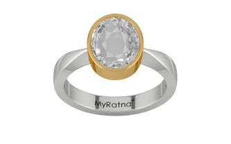 GoldCollet Ceylon White Sapphire Ring Rare Quality (R9)