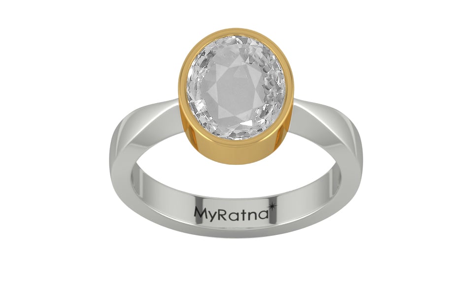 GoldCollet Ceylon White Sapphire Ring Rare Quality (R9)