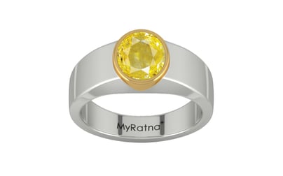 GoldCollet Ceylon Yellow Sapphire Ring Limited Quality (R10)