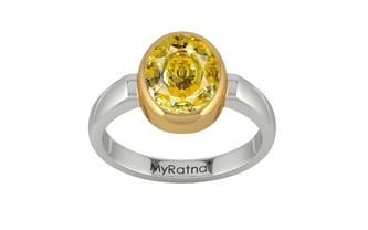 Goldcollet Ceylon Yellow Sapphire Ring Rare Quality (R6)