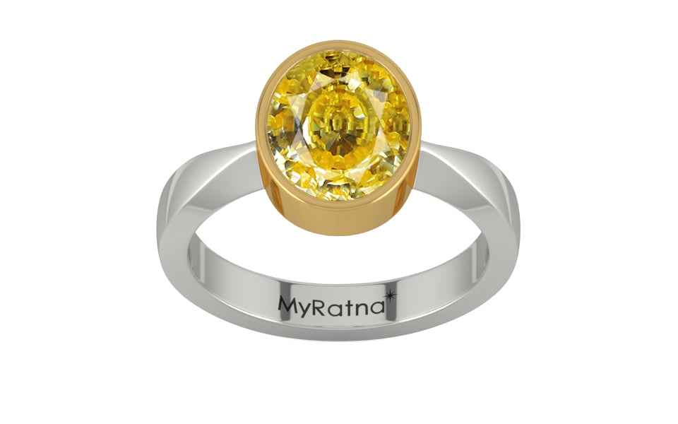 GoldCollet Ceylon Yellow Sapphire Ring Rare Quality (R9)