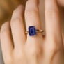 Grand Heritage 925 Sterling Silver Blue Sapphire Stone Ladies’ Ring