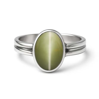 Grand Heritage 925 Sterling Silver Cat's Eye Stone Ladies’ Ring