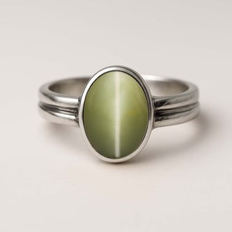 Grand Heritage 925 Sterling Silver Cat's Eye Stone Ladies’ Ring